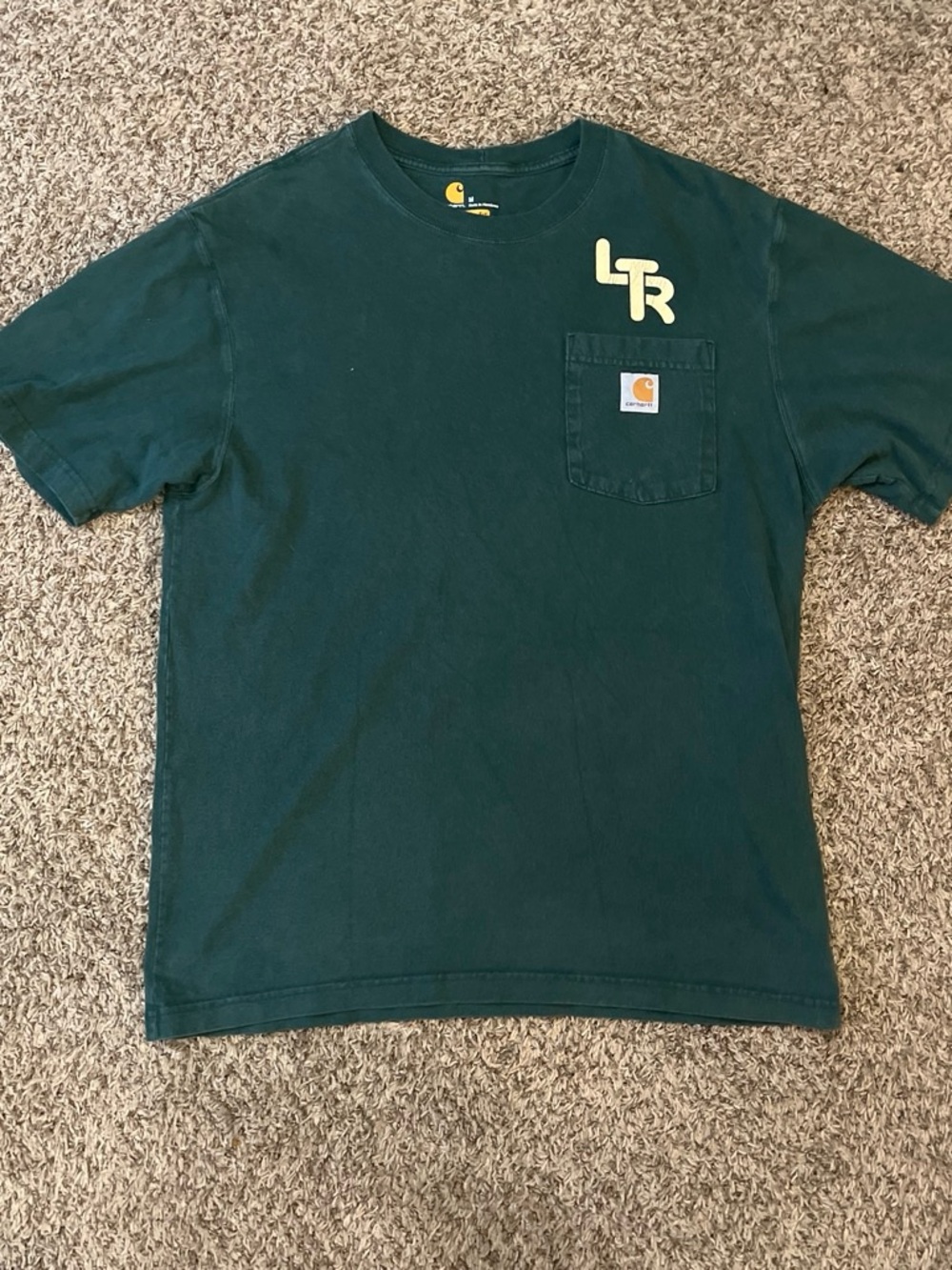 Carhartt Forest Green Pocket Short-Sleeve Tee with LTR Logo